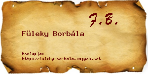 Füleky Borbála névjegykártya