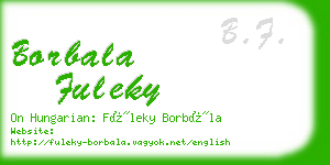 borbala fuleky business card